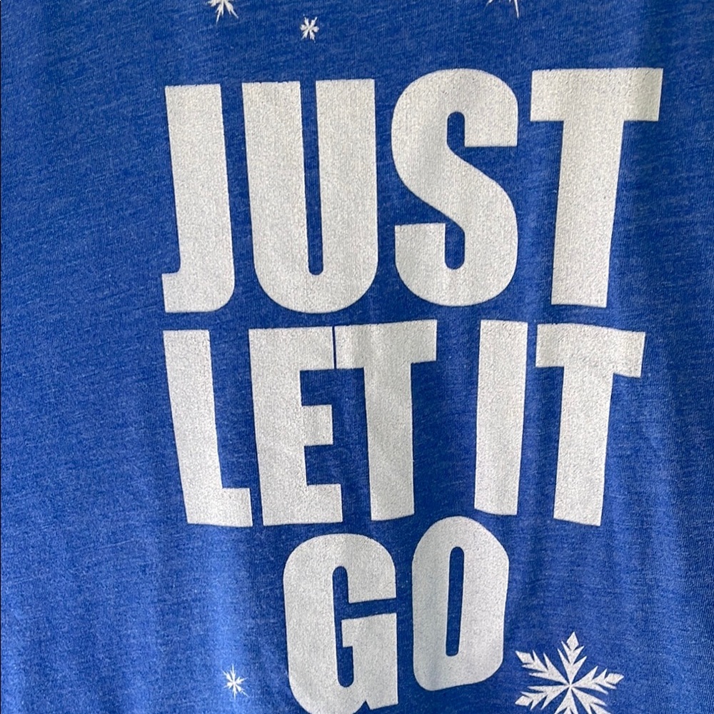 Disney just Let it Go Blue Graphic Tank Top - Picture 6 of 7